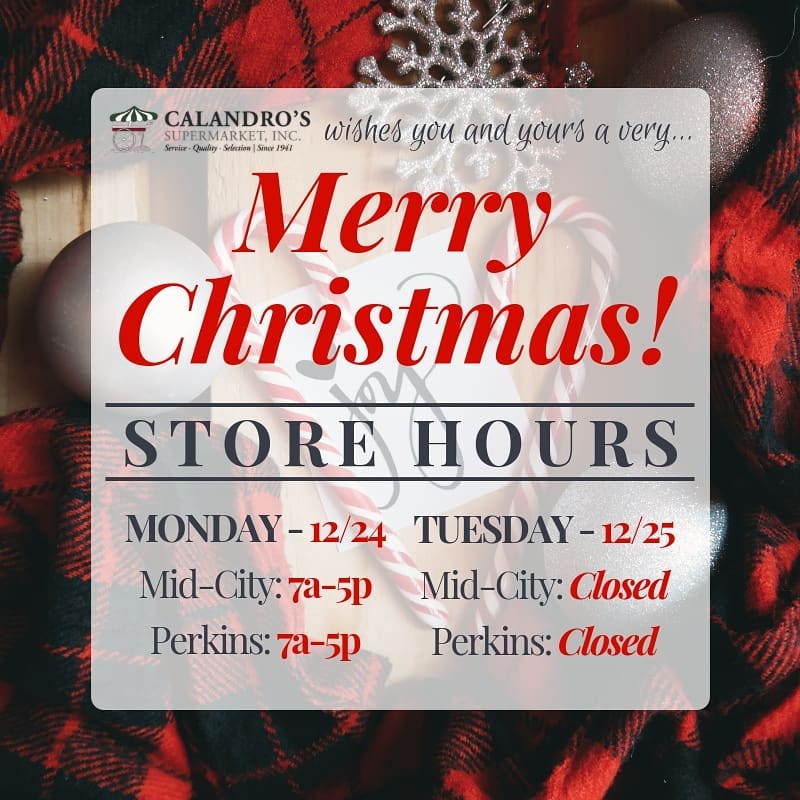 Store Hours for Christmas Eve & Christmas Day y’all! Everyone have a