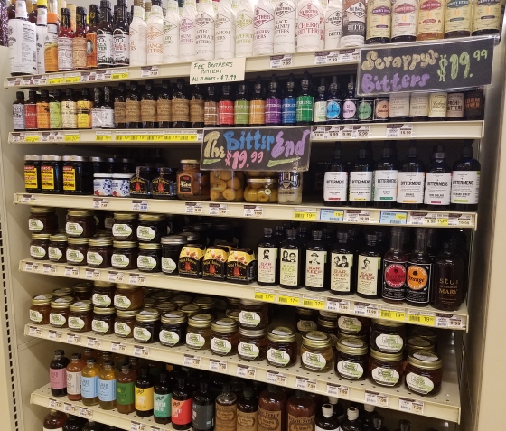 Calandro's spirits & bartending supplies section