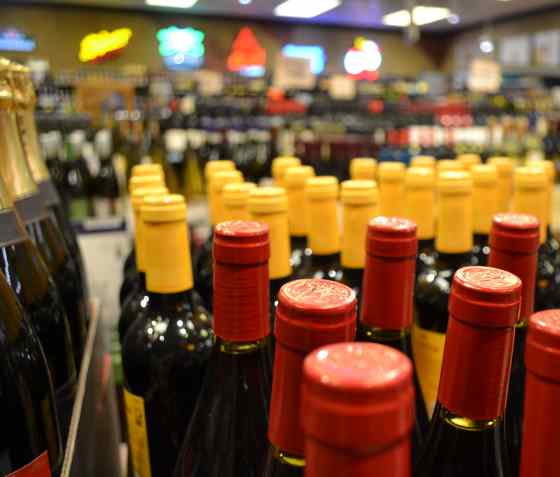 Calandro's spirits department & wine bottle tops