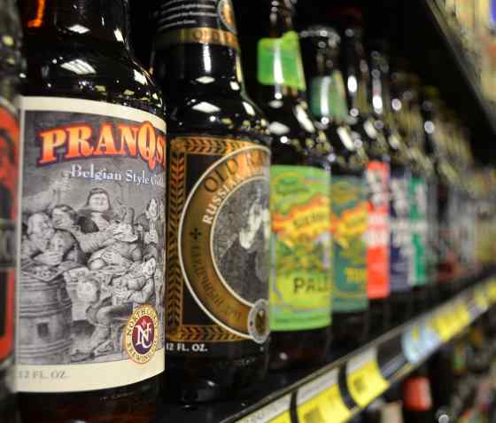 Calandro's craft beer bottles perspective