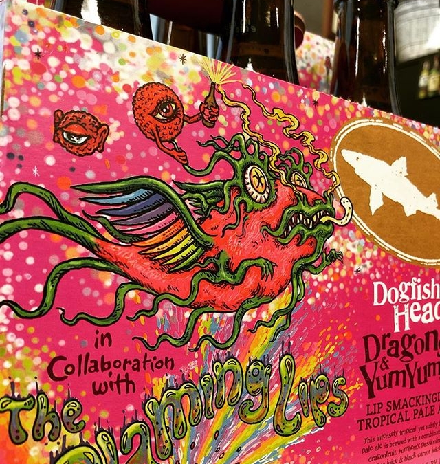 @dogfishhead in collaboration with @theflaminglips Dragons & Yum Yums, Pale Ale with dragonfruit, yum berry,…