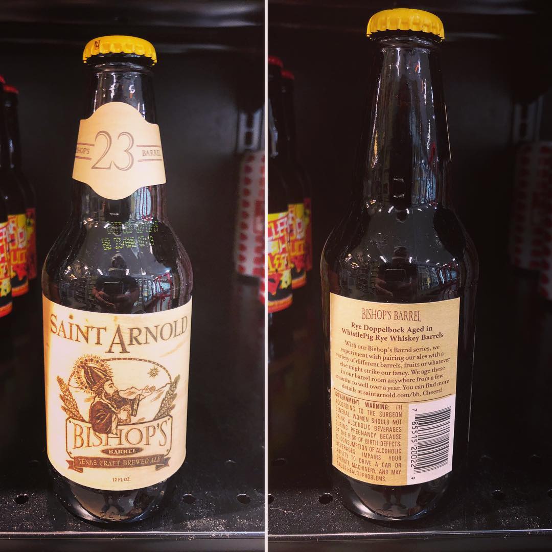 @saintarnoldbrewing Bishops Barrel 23, Rye Dopplebock Aged in @whistlepigwhiskey Rye Barrels, is now available at…