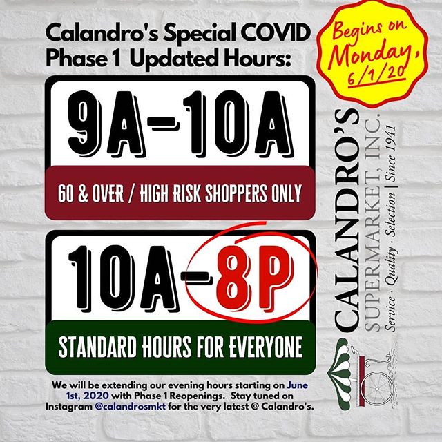 Our hours are being extended starting next week on Monday, June 1st y’all. Both stores…