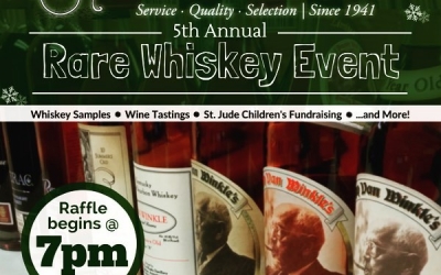 It’s that time of year again! Our rare whiskey raffle will be Thursday December 15th…