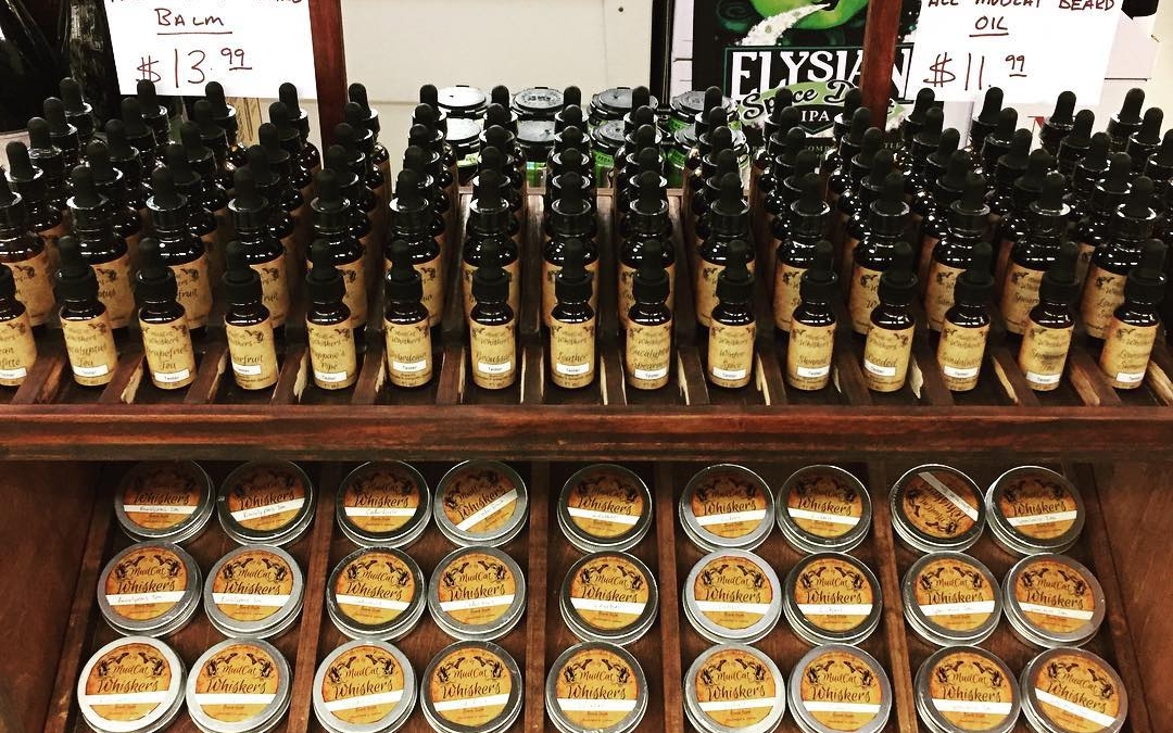 @mudcatwhiskers Beard Oils and Balms from Youngsville, LA are now available at our Perkins Rd…