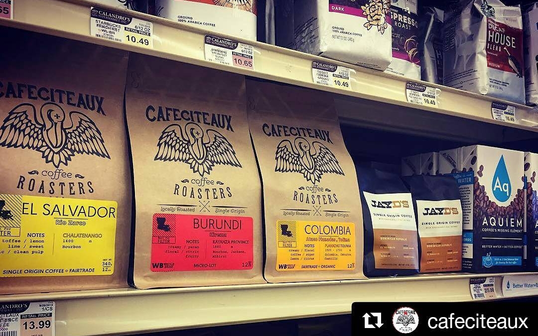 Fresh @cafeciteaux & @hugjayd #coffee on the shelf y’all! #freshfreshfresh #ohsofresh #supafresh #local #wakeupyo #grocery…