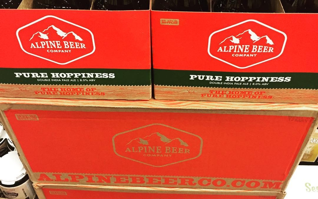 @alpinebeerco Pure Hoppiness is now in stock at our Perkins Rd location! #dontworrybehoppy #freshpowpow #boomsauce…