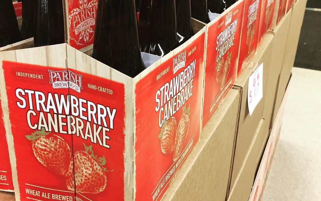 @parishbrewingco Strawberry Canebrake is stacked up and ready to go at our Perkins Rd location!…