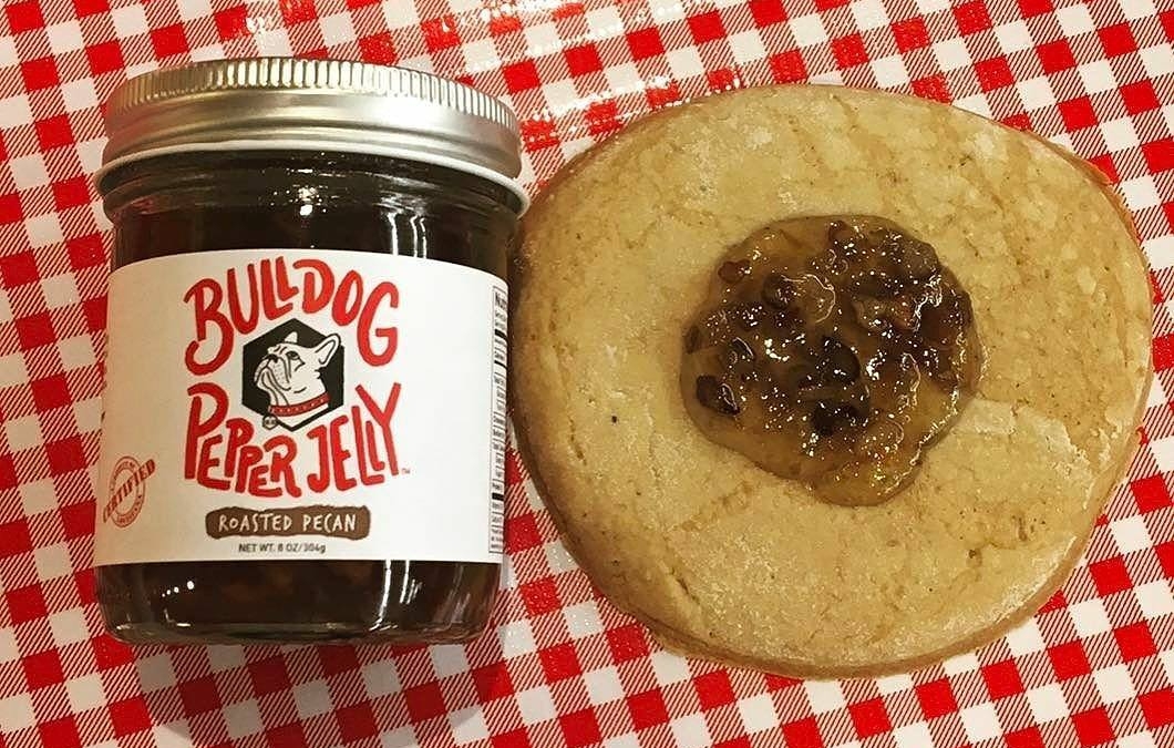 #Repost @bulldogpepperjelly ・・・ Calandro’s famous #TeaCakes + #RoastedPecan Bulldog Pepper Jelly! Come out to The…