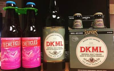 @bayoutechebrewing Techeticles, Triple IPA and @foundersbrewing DKML, Imperial Malt Liquor aged in Bourbon Barrels are…