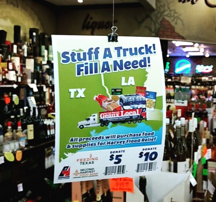 Don’t forget – the #StuffATruck #FillANeed Hurricane Harvey fundraiser, food & supply drive is running…