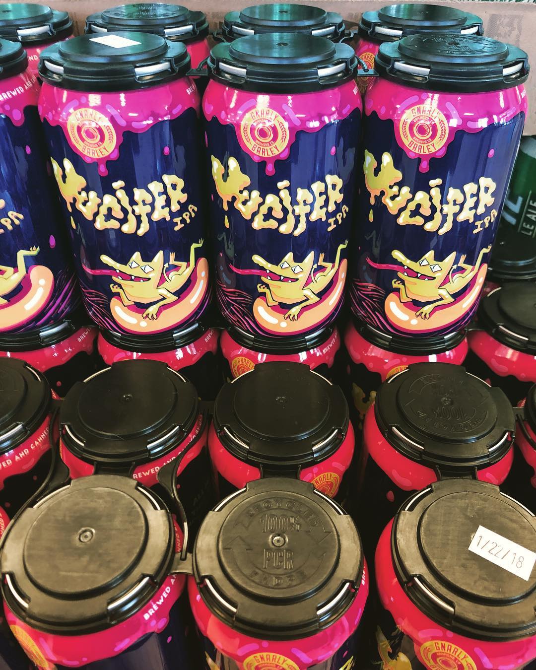 We just received super fresh @gnarlybarley Jucifer IPA canned 1/22 at our Perkins Rd location!…