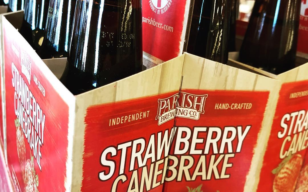 @parishbrewingco Strawberry Canebrake is now available at our Perkins Rd location! #beer #drinklocal #louisianastrawberries #wheresspring…