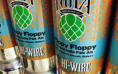 @nolabrewing collaboration with @hiwirebrewing Flippy Floppy Double IPA is now available at our Perkins Rd…