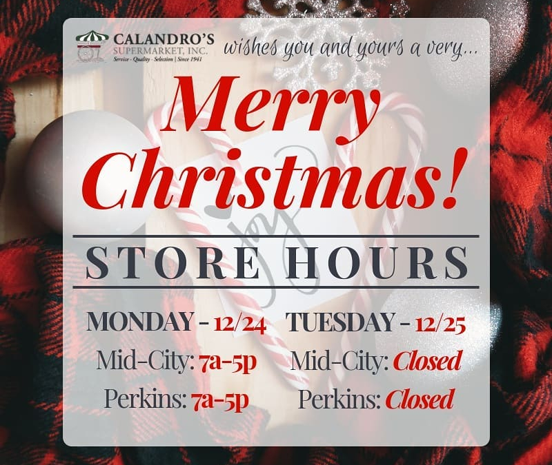 Store Hours for Christmas Eve & Christmas Day y’all! Everyone have a very safe &…