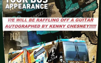 Just a reminder… tonight from 5–7. We will be raffling off a @kennychesney signed guitar…