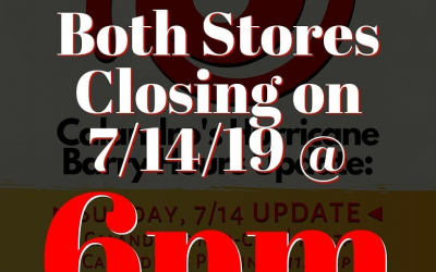 One more update for Calandro’s hours: both stores will now be closing @ 6pm tonight…