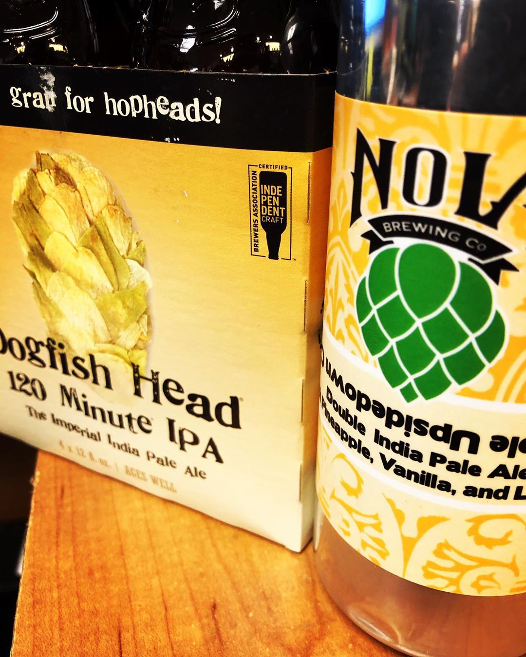 New brews now in stock at our Perkins Rd location! @nolabrewing @dogfishhead #beer #drinklocal #upsidedown
