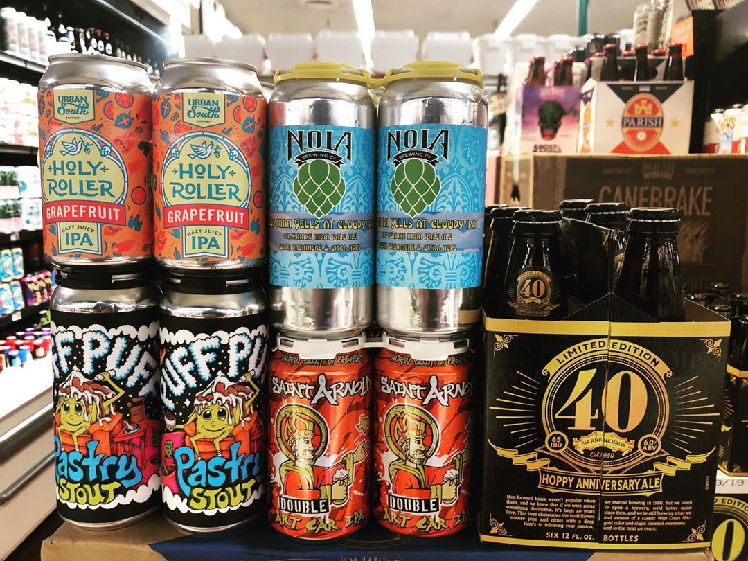New brews now in stock at our Perkins Rd location! @gnarlybarley @saintarnoldbrewing @sierranevada @nolabrewing @urbansouthbeer…