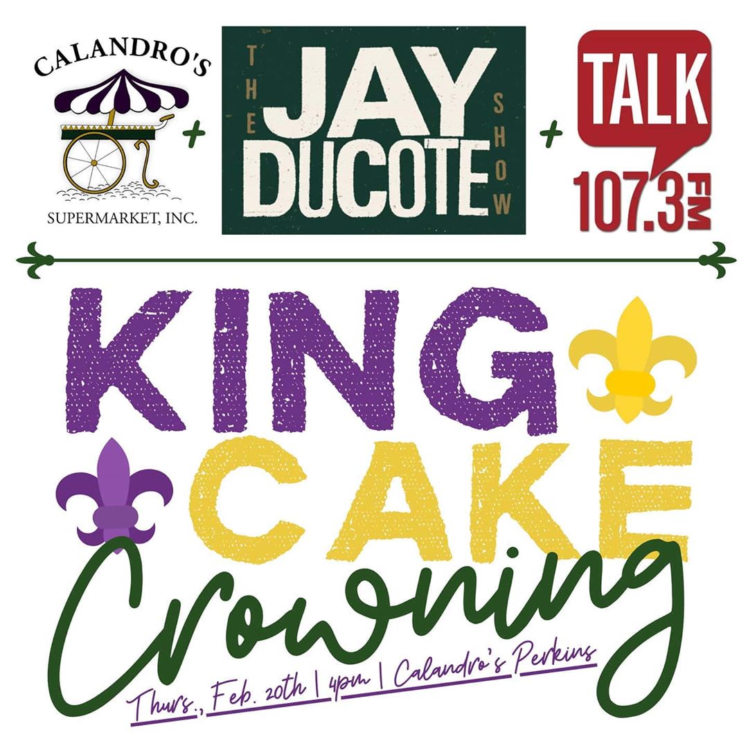 T-minus 2 days…Calandro’s 2020 King Cake Crowning on Thursday, Feb. 20th from 4p-6p at Calandro’s…
