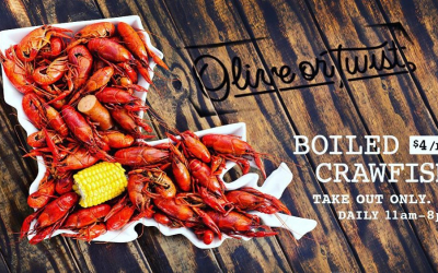 Go by our friends at @oliveortwistbr and scoop up some delicious crawfish… they’ll be slinging…