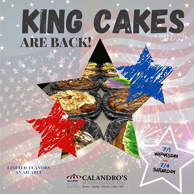 Celebrate 🇺🇸 this July 4th with our freshly baked King Cakes soon to be available…