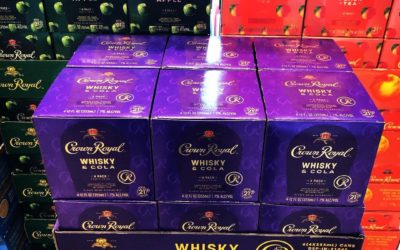 Check these @crownroyal cocktails in a can out … Available now at our Perkins …