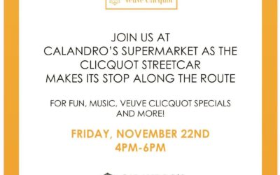 Veuve Clicquot’s New Orleans Inspired streetcar will be making a stop by Calandr…